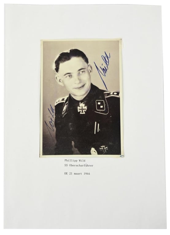 Signature of Waffen-SS Knight's Cross Recipient 'Philipp Wild'