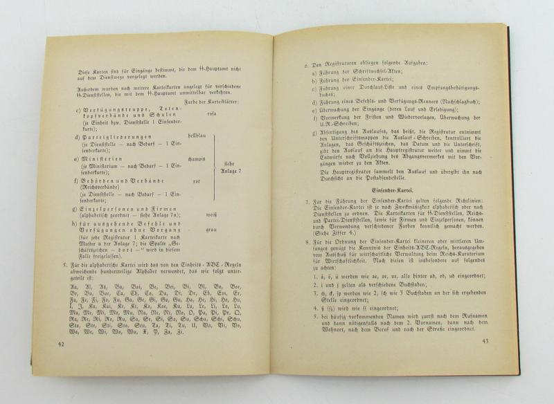 Extremely rare SS internal regulations booklet. ( 1938. nr 1 )