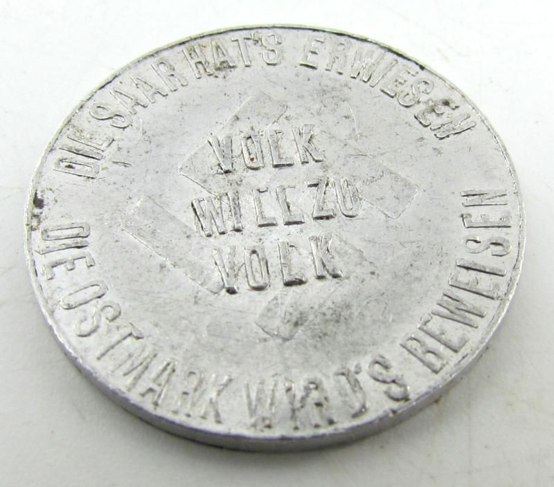 Ostmark Supporter Coin "Die Saar Für Hitlerdeutschland"