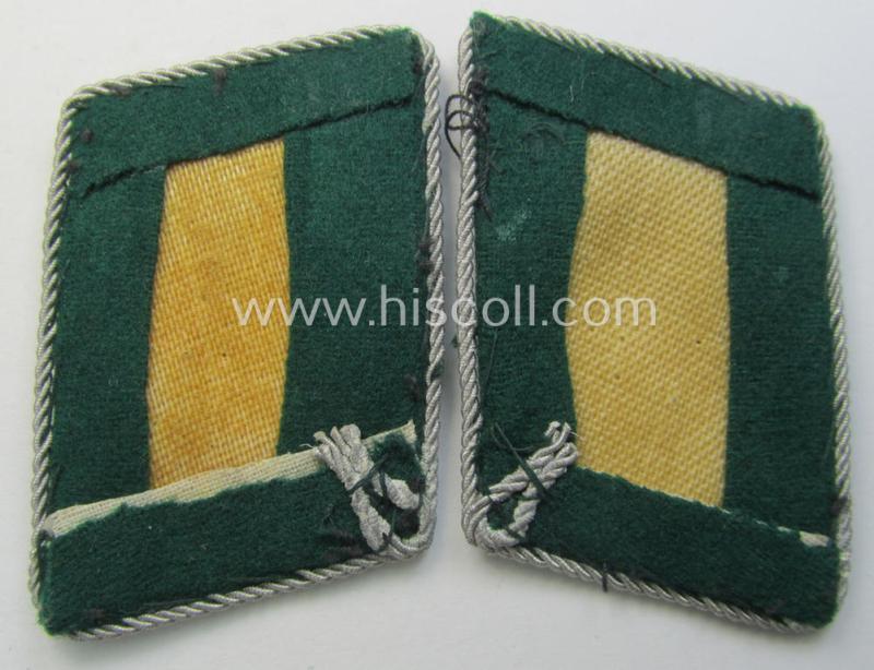 Neat - and fully matching! - pair of WH (Luftwaffe) officers'-type collar-patches as intended for a medium-ranked administrative-official ie. junior-/candidate officer with the rank of: 'Leutnant' (ie.: 'Beambte im Vorbereitungs- u. Probedienstes...
