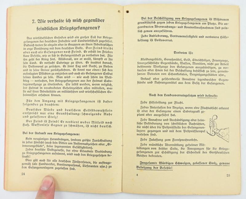 German Third Reich Period Booklet 'Was tue ich im Ernstfall?'
