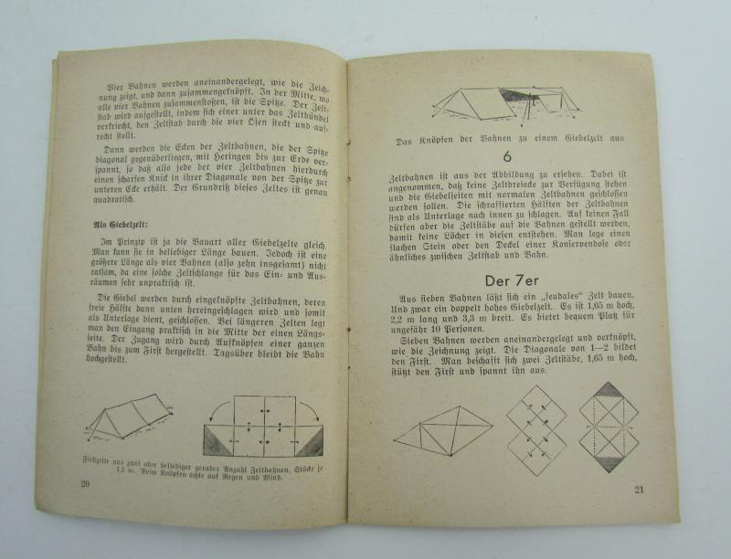 Instruction booklet on how to correctly set up tents