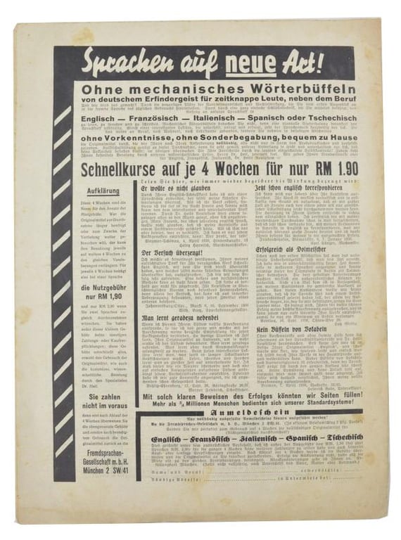 German KM Magazine 1937