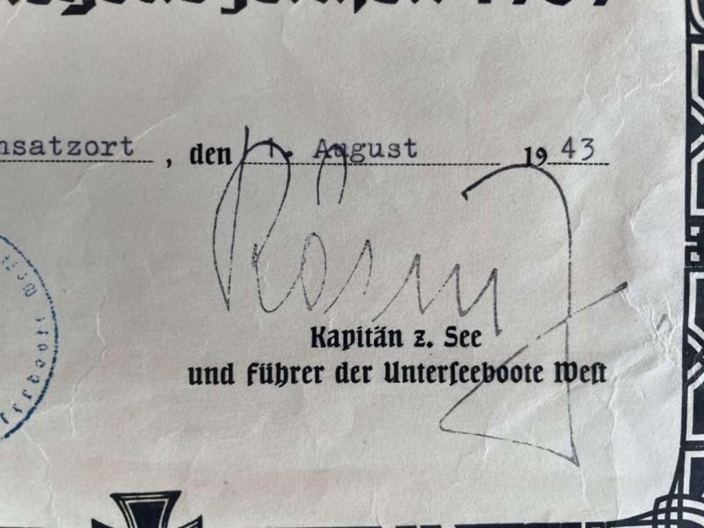 Fantastic Hand Signed Documentation Set by Ace U Boat Commander Hans-Rudolf Rosing 1943.