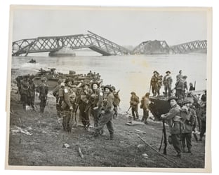 British WW2 Press Photo 'Rhine Crossing'