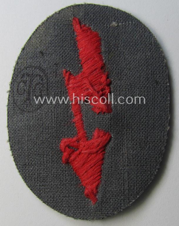 WH (Heeres) trade- and/or special-career insignia ie. hand-embroidered signal-blitz: 'Artillerie-Trpn.'
