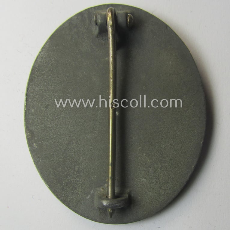 'Verwundeten-Abzeichen in Silber' (ie. silver-class wound-badge) being a maker- (ie. '4'-) marked example as was produced by the: 'Steinhauer u. Lück'-company