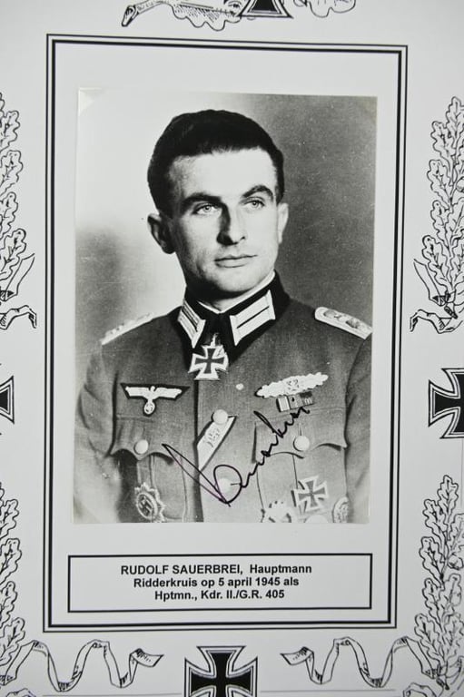 Signature of Wehrmacht Heer KC Recipient 'Rudolf Sauerbrei'