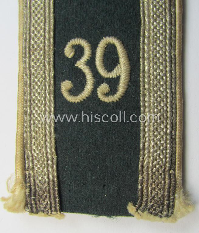 Single - and actually not that often seen! - WH (Heeres) NCO-type (ie. 'M36-/M40'-pattern- and/or: 'rounded styled-') neatly 'cyphered' shoulderstrap as was intended for usage by an: 'Unteroffizier des Infanterie-Regiments 39'