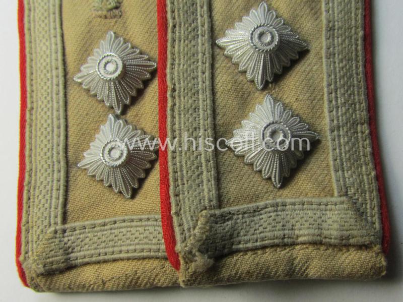 Superb - and/or fully matching! - pair of WH (Luftwaffe) 'tropical-styled', NCO-type shoulderstraps (as was specifically intended for usage onto the tropical-shirts ie. tunics) as was intended for an: 'Oberfeldwebel. o. Oberwachtmeister der Flak-A...