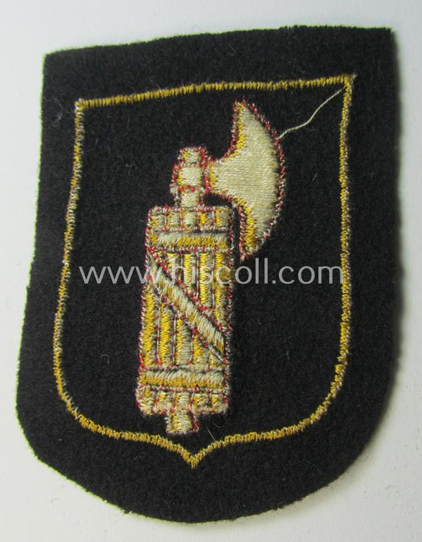 Waffen-SS 'volunteer'-arm-shield as was intended for usage by soldiers of the: '29. Waffen-Grenadier-Division der SS' (ie. 'italienische Nr. 1') and that comes in a 'virtually mint- ie. unissued', condition