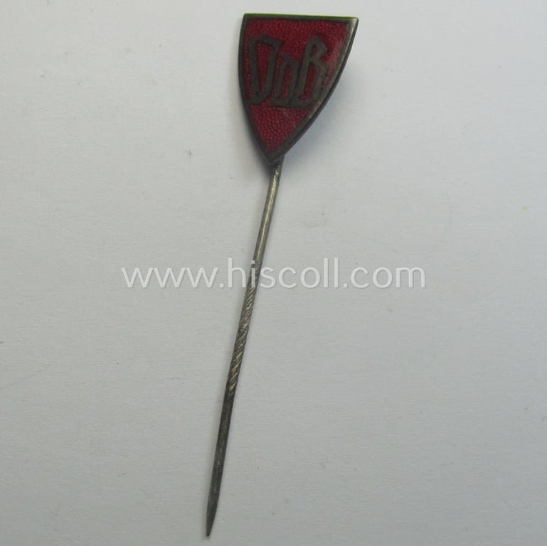 Unidentified, red-coloured-enamelled TR-period, membership-lapel-pin (ie. 'Mitgliedabzeichen') depicting the abbreviation: 'VDP'