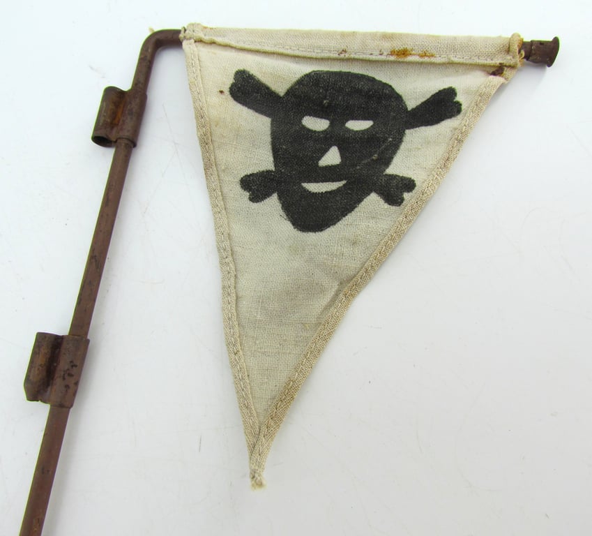 Extremely Rare White Variant Wehrmacht Mine Warning Flag