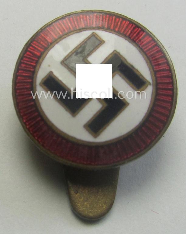 'N.S.D.A.P.'-supporter-pin- ie. party-badge (or: 'Parteiabzeichen') being a smaller-sized specimen that is void of a makers'-designation