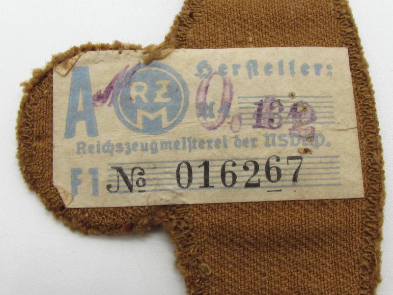NSKK ( 'National Socialistisches Kraftfahr Korps'  ) Sleeve Eagle with RZM Label