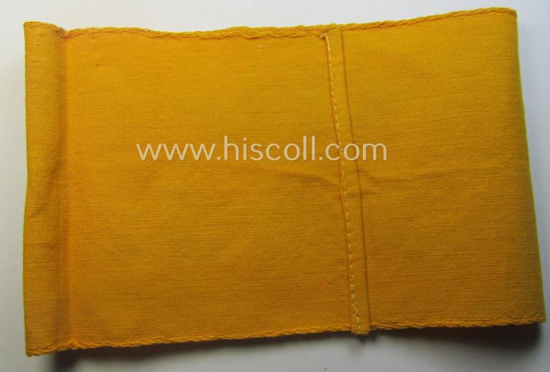 Linnen-based- and/or neatly 'BeVo'-woven, golden-yellow-coloured armband (ie. 'Armbinde') entitled: 'Deutsche Wehrmacht' as was intended for (civilian) staff-members serving within the German armed forces ie. 'Deutsche Wehrmacht'