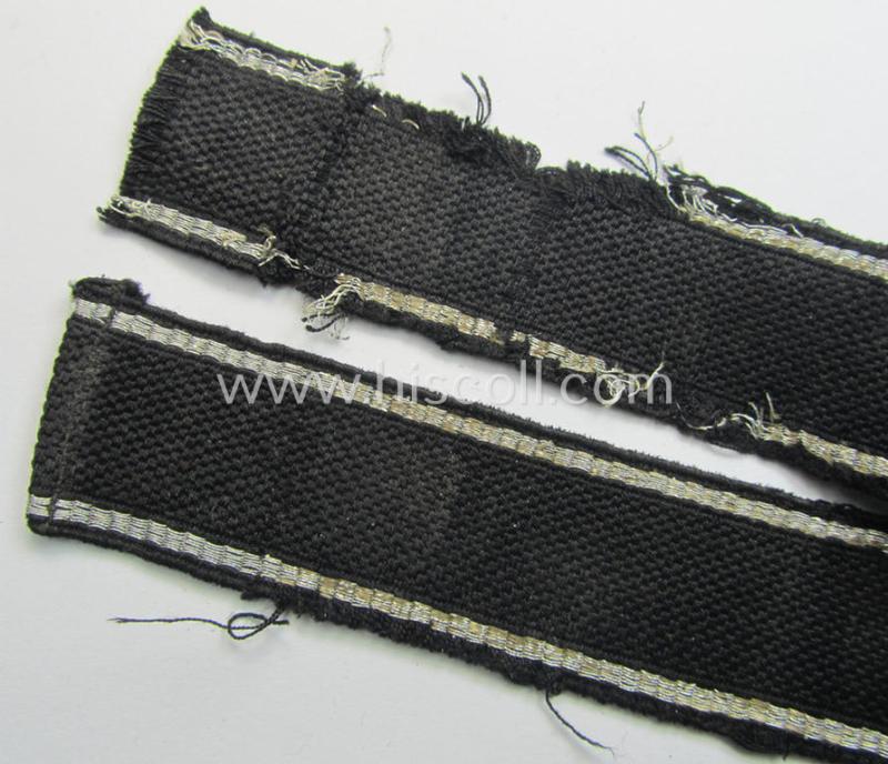 Attractive, officers'-type SS (ie. 'Sicherheitsdienst- o. SD'-) related cuff-title (ie. 'Ärmelstreifen') as executed in flat-wire 'BeVo'-weave-pattern (in Latin-styled script) for an officer who served within the: 'Grenzpolizei'