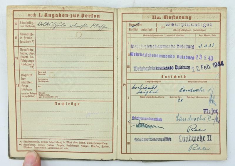 German WH Wehrpass KIA Pioneer Gerhard Winner