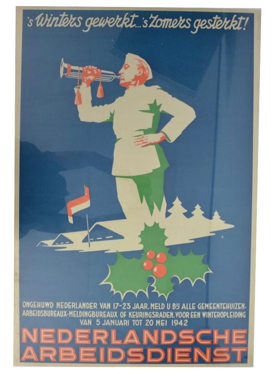 German Dutch NAD Arbeitsdienst Poster