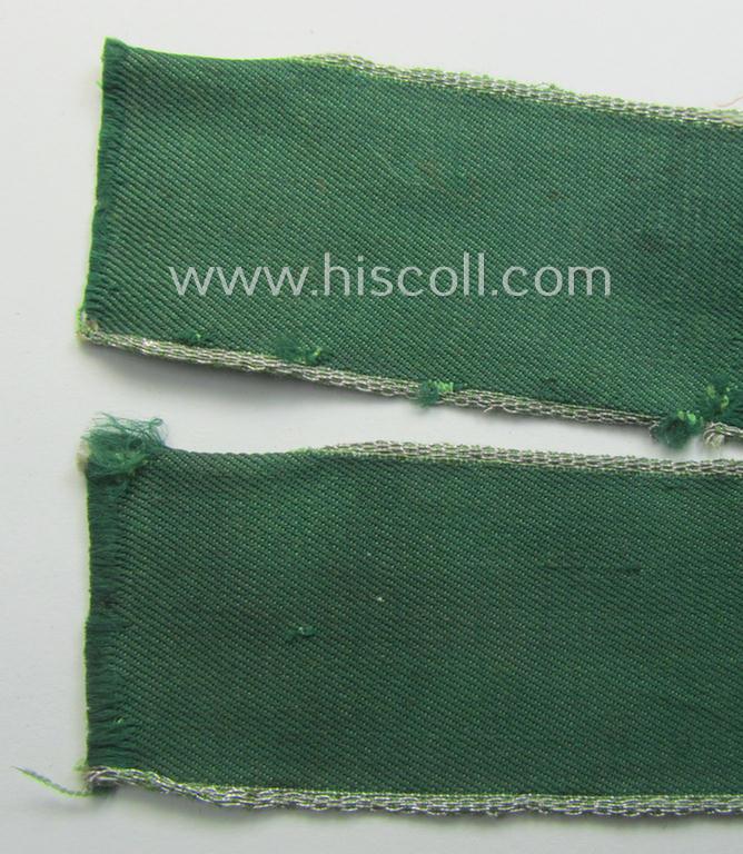 Truly used- and/or worn, customs-related cuff-title (ie. 'Ärmelstreifen des Reichsfinanzverwaltung- o. Zollgrenzschutz') being a detailed example as executed in the so-called: 'flatwire'- (ie. 'BeVo-weave'-) pattern