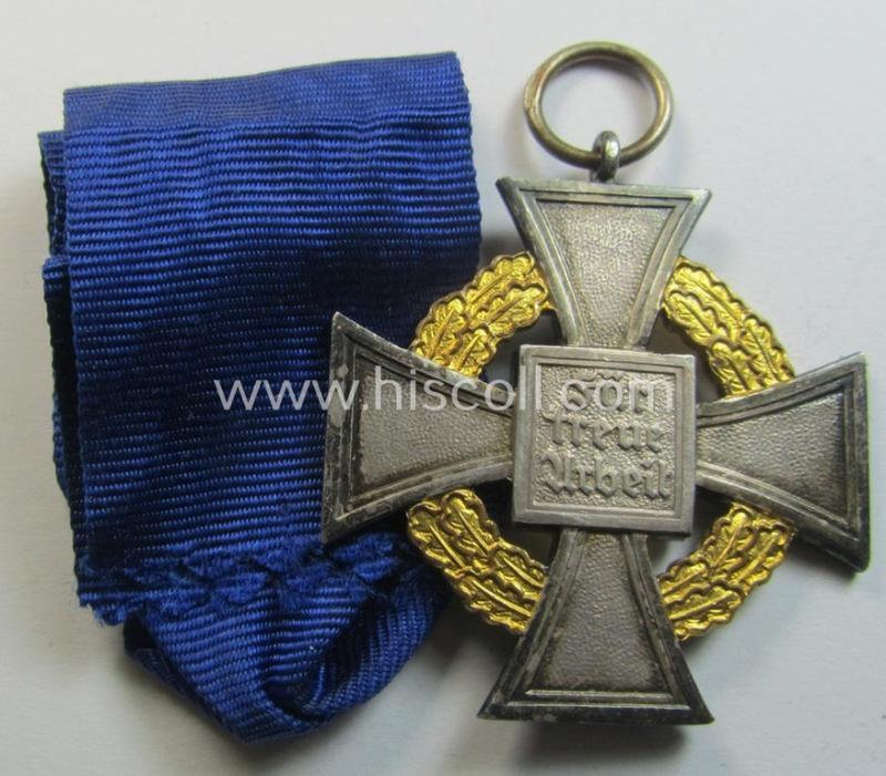 Attractive - and rarely encountered! - 'Treuedienst Ehrenzeichen' being of the so-called: 'Sonderstufe' as awarded for 50 years of loyal-service and that comes in an overall nice- (ie. surely issued- and/or moderately used-), condition