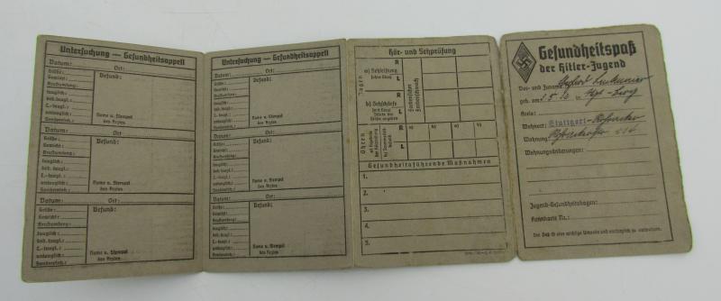 Hitlerjugend (HJ) Gesundheitspass