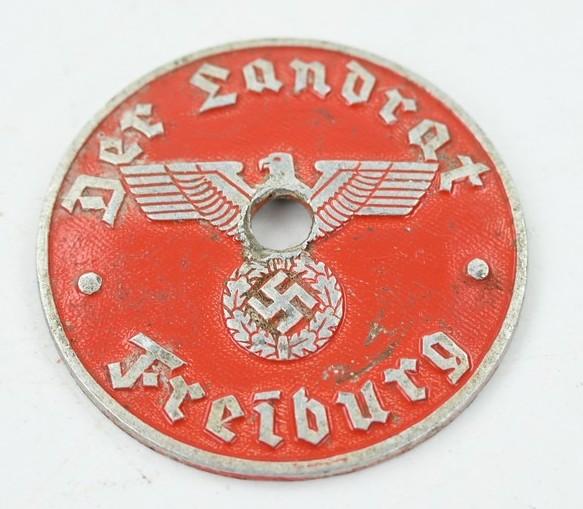 German Third Reich License Plate Tag 'Freiburg'