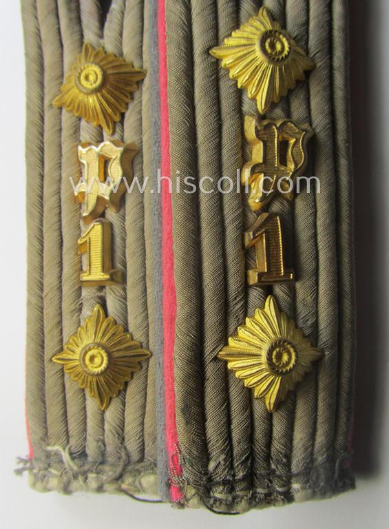 Pair of WH (Heeres) 'cyphered' officers'-type shoulderboards: 'Hauptmann der Reserve des Panzerjäger-Abts. 1' (having a rarely seen pair of smaller-sized 'P'-cyphers ie. 'Ziffern' period-attached)