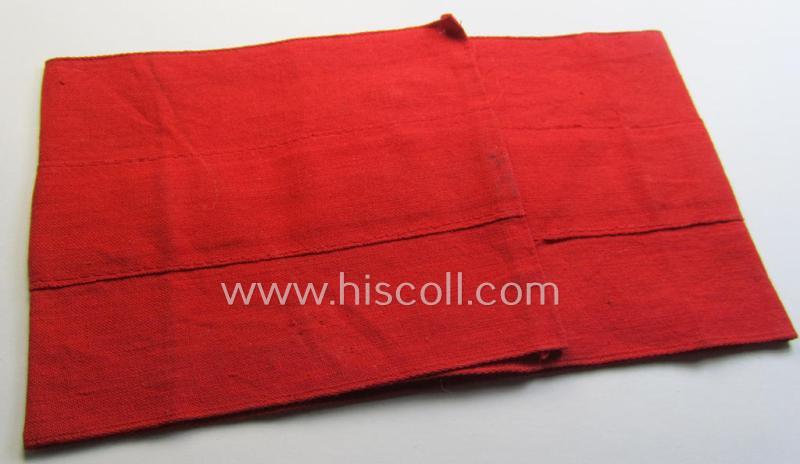 Very unusual - and most certainly not often seen! - EM- (ie. NCO-) pattern (I deem) 'Reichsluftschutzbund' (ie. 'RLB'-) service-armband showing the interwoven text: 'Pflichtfeuerwehr'