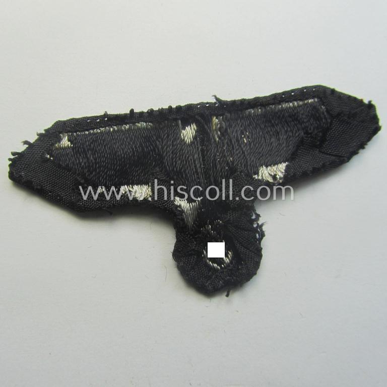 Superb - and nowadays rarely encountered! - Waffen-SS, 'BeVo'-woven-style skull- and cap-eagle-set (ie. 'Totenkopf- u. Adler-Effektensatz für Schiffchen o. Einheitsfeldmütze') that comes in a moderately used- and/or cap-removed, condition