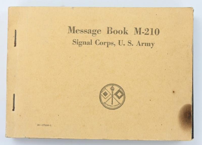 US WW2 Message Book M-210 with Envelop