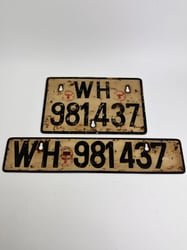 Very rare set of WH license plates "Untoched"