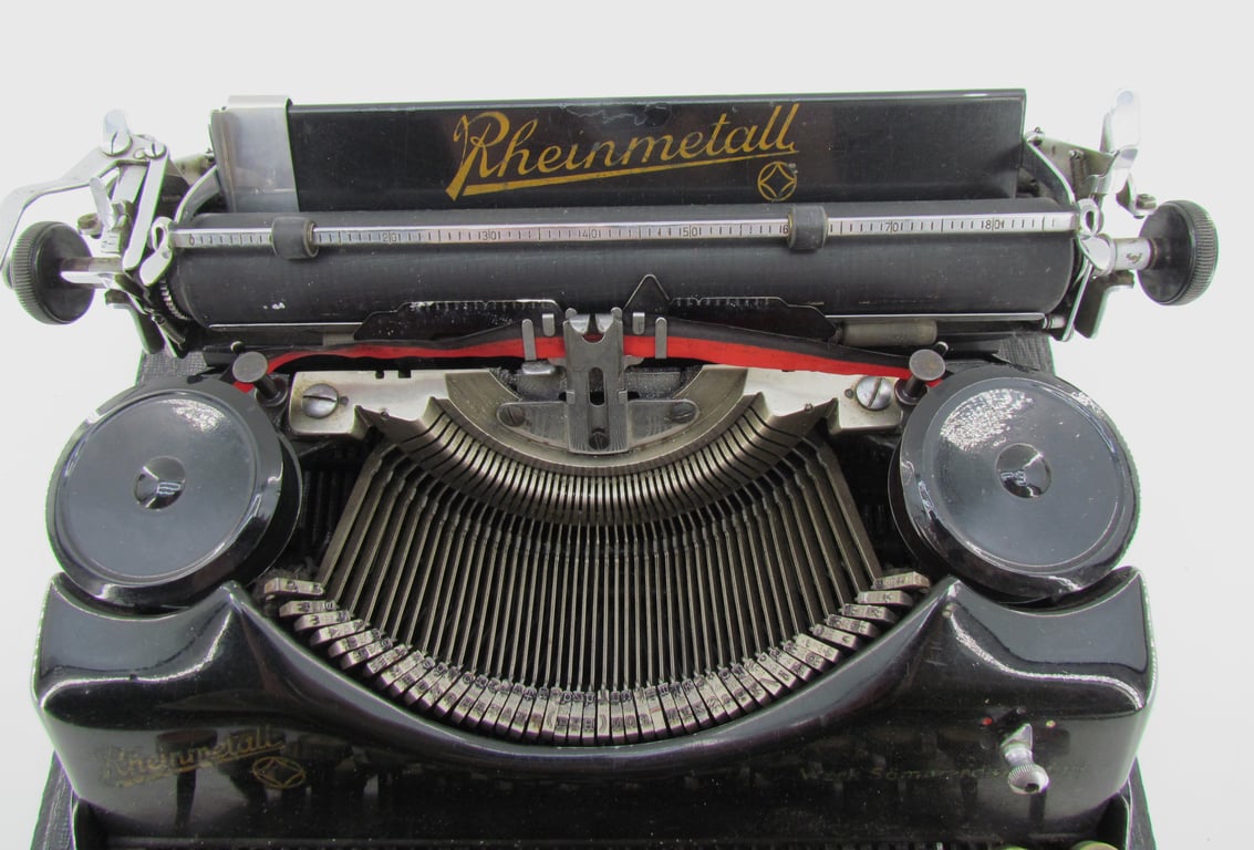 WWII Rheinmetall Typewriter with SS Key Complete with Case