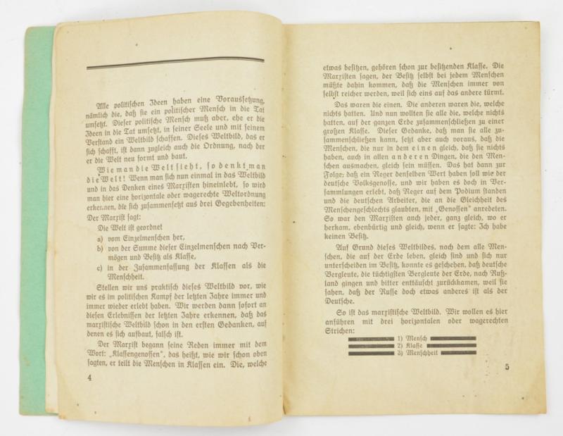 German Third Reich Propaganda Booklet 'Nationalsozialismus und Volk'