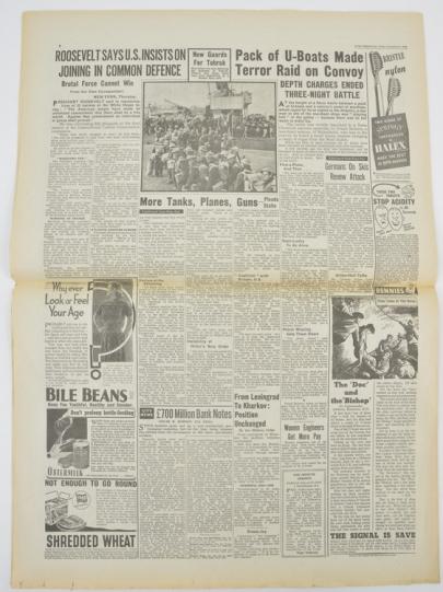 British WW2 Newspaper News Chronicle 7 November 1941
