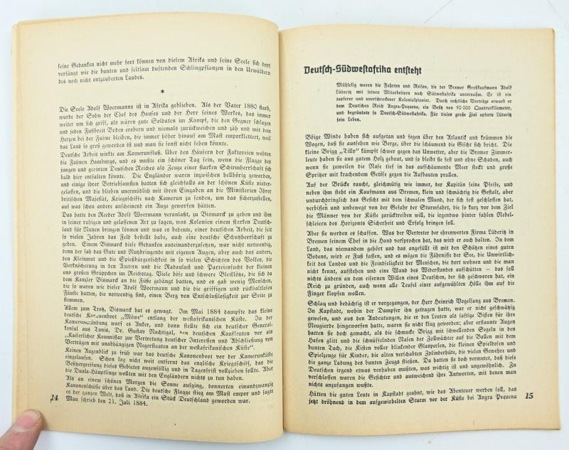 German Hitler Youth Booklet 'Kaempfer um Deutschlands  Kolonien'