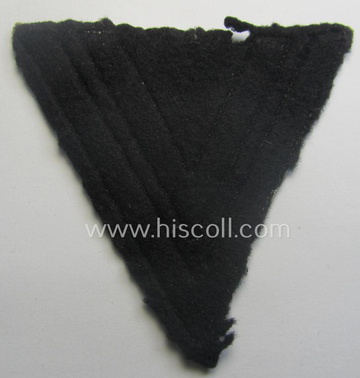 Clearly used- and/or tunic-removed, 2-pieced 'SS'- (ie. 'Waffen-SS'-) insignia-set comprising of a so-called: 'RzM'-type EM- (ie. NCO-) pattern arm-eagle and/or rank-chevron as was intended for usage by an: 'SS-Rottenführer'