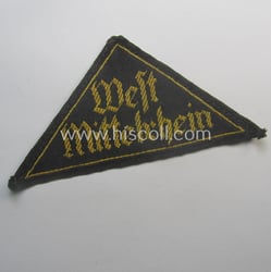 'HJ' ('Hitlerjugend') district-triangle (ie. 'Gebietsdreieck') entitled: 'West Mittelrhein'...