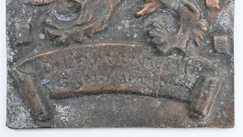 Dutch NAD Bronze Tile 'De liefde tot zijn land is ieder aangeboren'
