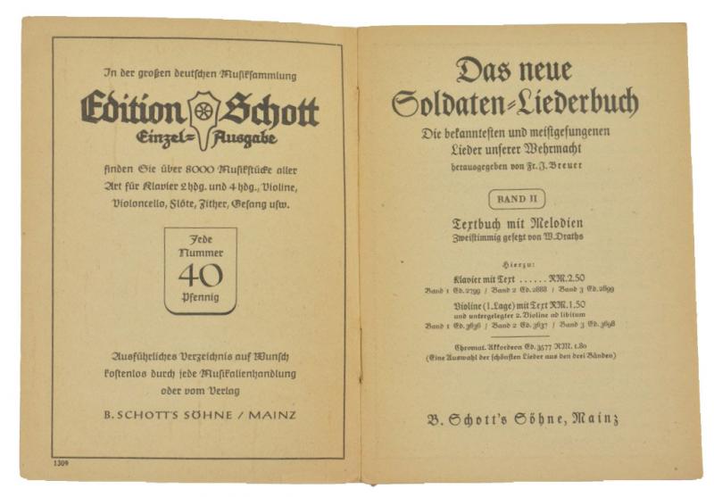 German WH Marching Songs Pocket Book