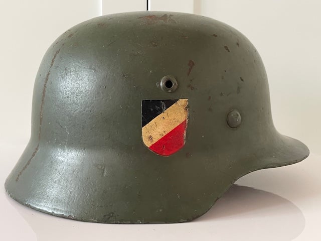 WWII GERMAN M35 DOUBLE DECAL COMBAT STEEL HELMET