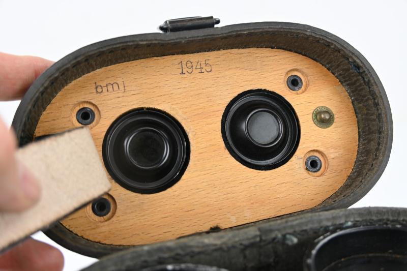 German WH 7x56 Panzer Binocular in Presstoff Case 1945