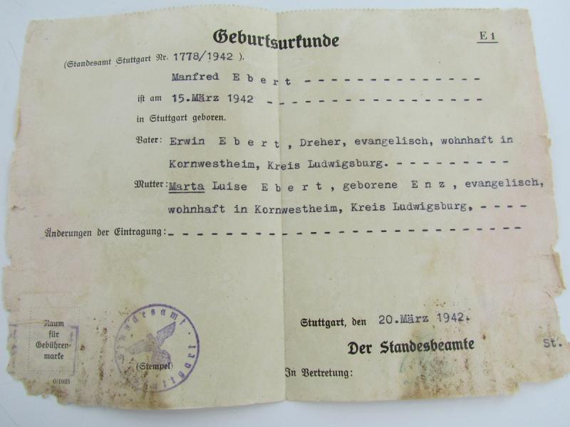 Birth certificate and vaccination card from one person