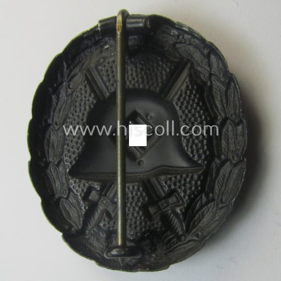 'Virtually mint', early-pattern black-class wound-badge (ie.: 'Verwundeten Abzeichen in Schwarz') being a detailed so-called: 'Spanish Civil-War'-version that comes in a hardly used- and/or worn, condition