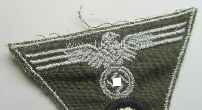 Interesting, later-war-period WH (Heeres) so-called: 'M43-pattern') cap-eagle/cocarde (ie. cap-trapezoid) as was specifically produced for usage on the so-called: 'M-43'-model field-caps (ie. 'Einheitsfeldmützen')