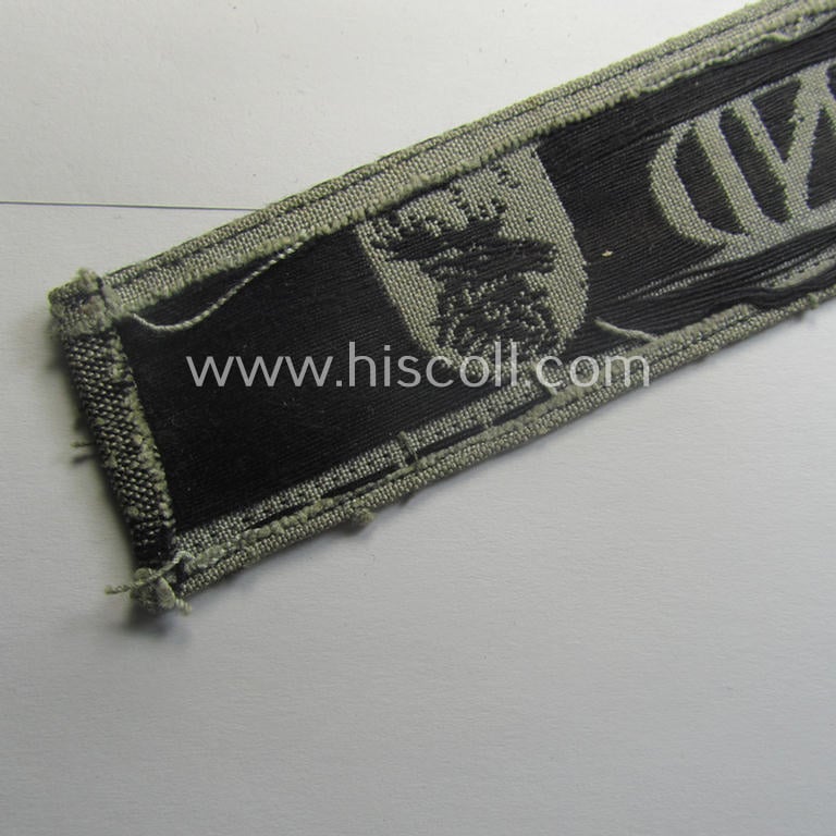 WH (Heeres ie. Kriegsmarine) cuff-title- ie. armband (ie. 'Ärmelstreifen') entitled: 'Kurland' that comes in an overall very nice- (albeit clearly used- ie. tunic-removed-), condition