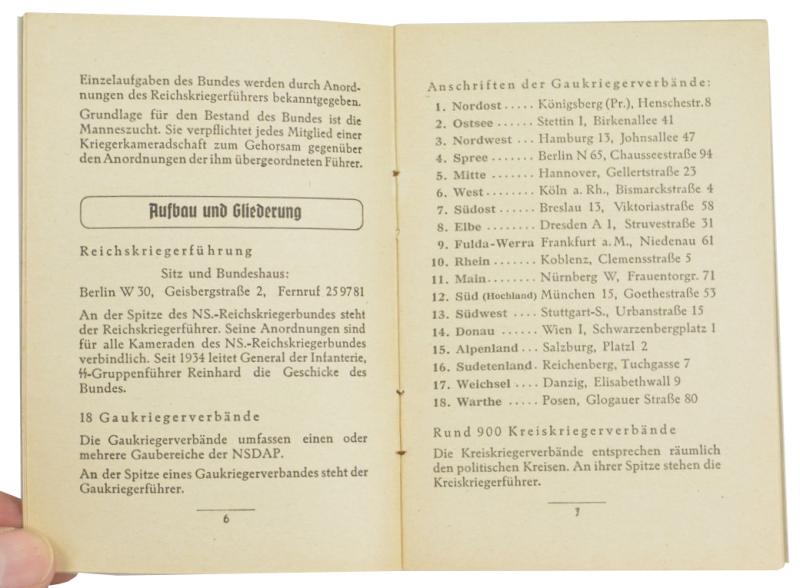 German NS-Reichskriegerbund Pocketbook