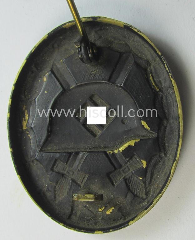 Neat - albeit non-maker-marked and non-magnetic! - example of a black-class wound-badge (or: 'Verwundeten-Abzeichen in Schwarz') that comes in an overall nice- (ie. I deem just moderately used-), condition