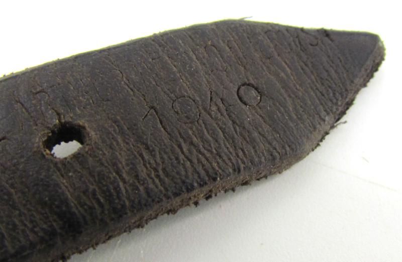 Early German helmet chin strap with aluminum buckle