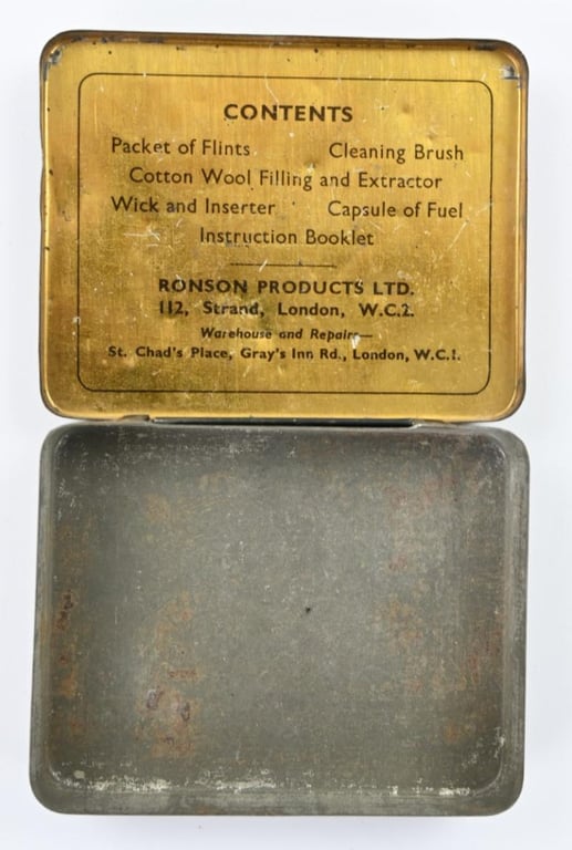 British WW2 Period 'Ronson' Tabacco Tin box